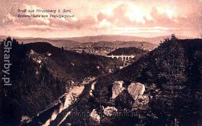 Jelenia Góra na starej pocztówce